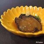御料理 寺沢 - 煮あわび､白芋茎､胡瓜