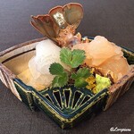 御料理 寺沢 - 星鰈と伊勢海老の造り