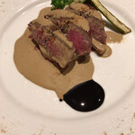 マッシュルーム - 伊予牛ランプ肉のポワレ セップ茸(ポルチーニ)ソース