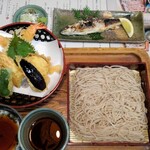 和風レストラン白友 - 天もり蕎麦上、岩魚塩焼き