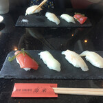 琉球回転寿司 海來 - ＊ 沖縄県産魚の食べ比べ　(税抜)950円