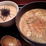 カレーうどん 富貴堂 - チーズカレーうどんのセット(2007.3撮影)