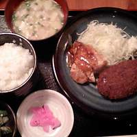 肉鮮問屋 佐々木 - 日替わりランチ（07/03/29、メンチカツと鶏）