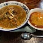 颯龍 - 肉ネギラーメンと天津飯のセット