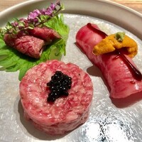 焼肉うしごろ 横浜店 - 2020.10.  牛刺し3種盛り合わせ