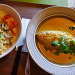 感動した♪「フィッシュ＋ベジフライドライス ノドクロ（中）」（1,800円）。