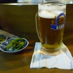 Kushikatsu Senri - 生ビールとお通し