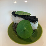 プレヴナンス - 魚料理：クエ　スミイカ　 火入れがいい。スミイカのクセがいい。