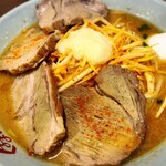 Kuruma Ya Ramen - ネギ味噌チャーシュー1120円麺硬めニンニク増量。