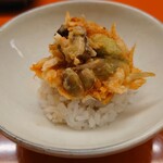 くすのき - 食事 天丼（桜エビ、小柱、椎茸、黒豆、山牛蒡、いんげん）