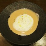 kitchen俊貴 - 本日のスープ・栗の、仕立て シャインマスカットと山芋・枝豆を浮かべて 760円。　　　　　2020.11.12