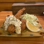 酒房 でん - 海老&カキフライ