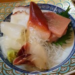 なかむら - 刺身-そでいか、たこ、まぐと、たい、ほっき