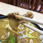 Kobayashiya - 具材は大きめにカットされた長ネギと豚肉。
                        この豚肉も「これでもかっ！」というくらいにタップリ入っております。