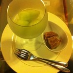 ナーガルジュナ - デザート（メロンのコンポートとパンプディング）