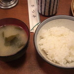 かつ平 - ご飯、味噌汁