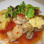 レストラン・ガーデン - ｢秋のアートランチ｣マレンゴ風 鶏もも肉の煮込み 秋野菜ときのこ入りパスタ添え
