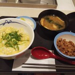Matsuya - ふあとろ玉子のあんかけ朝ご飯のご飯ミニ、牛小鉢