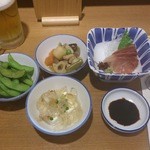 かっぽうぎ - 生ビールセット1000円（これだけ付いて1000円）