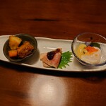 魚酔庭 - お通し３種