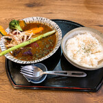 そば切り　高陣 - 【2020年09月】野菜スープカレー＠1,080円（中辛）、提供時。