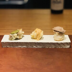 ラ カンロ - ③【Fritto：伊勢海老、帆立】
      ★ 帆立のフリット、アルバ産白トリュフ
      　 伊勢海老のフリット、アメリケーノソース
      　 鮑のフリット、鮑肝ソース+パルミレジャーノレジャー