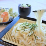 Zaru Tempura udon (includes salad bar, soup, miso soup, and all-you-can-eat dessert)