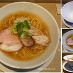 らぁ麺 蒼空 - 11月限定メニュー。鴨と魚介の塩SOBA,豚・鴨・鶏チャーシュー。食彩品館.jp撮影。らぁ麺 蒼空(そら,名古屋市)