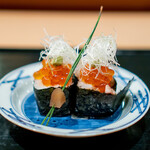 炭火割烹 いふき - 鉄火巻き いくら 白髪葱