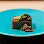 炭火割烹 いふき - 水羊羹 岩梨 奄美の生黒糖