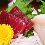 下北沢 鯛家 - 刺身６点盛り、マグロ赤身