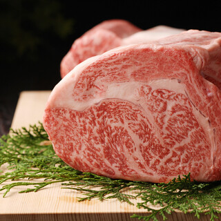 Selected meats such as domestic Japanese black beef Steak