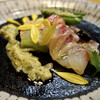 Bakkasu - 本日の前菜「サーモンと白菜のテリーヌ鯛の昆布締め添え　ラビュゴットソース」