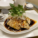 白玉蘭 モクレン - 蒸し鶏のガーリックソース@(小皿)@1,380円(税抜)