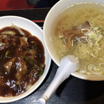 中国料理 廣河 - セットメニュー 塩ラーメン&回鍋肉飯
