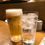 天びん棒 - 生ビールと中々の水割り