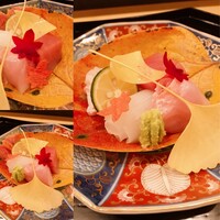 日本料理 直 - お造り
                    宮崎キハダマグロ
                    五島あおはた
                    金目鯛、イカ