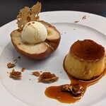 エヴァム・エヴァ・ヤマナシ・アジ - プリンと焼き林檎のデザートプレート