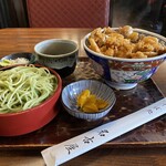 そば処 名古屋 - かき揚げ天丼セット1,200円