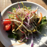 オーヤファンテーブル - サラダ。地元野菜の猛攻。とてもいい。