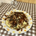 Okonomiyaki Mikasa - カキ玉モダン（そば）　１０００円（税込）