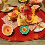 緑水亭 勝浦別館 翠海 - 前菜五種　どれも逸品でした