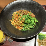 Kamonka - 汁なし担々麺セット（生卵なし　1300円）　