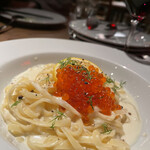 ピッツェリア エ オステリア ムギ - レモンクリームパスタ ～いくらのっけ～ 1,200円。