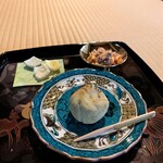 Nishida Ketei-En Gyokusen-En - 上生菓子は越山甘清堂の金時きんとん