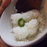 烈志笑魚油 麺香房 三く - つけ　ご飯