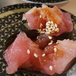 はま寿司 - ピリ辛の赤身の軍艦！マグロ感が味わえる一皿と思ってます。