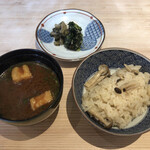 近江懐石 清元 - 茸ご飯 赤だし 香の物