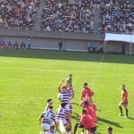 秩父宮ラグビー場 売店 - 紫さんと赤さん。