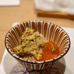 うを徳 - 2020.11 鳥取松葉蟹の蟹味噌和え岩手いくらミニ丼